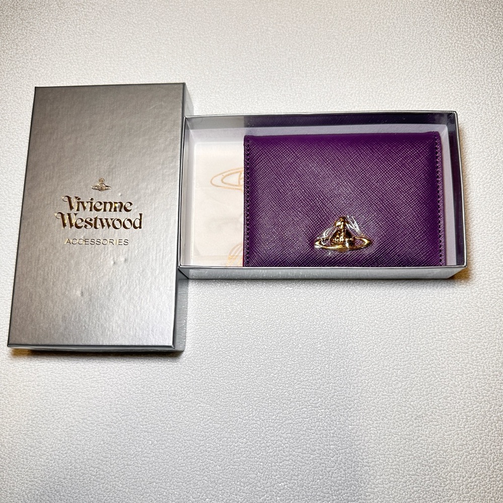 SoldVivienne Westwood Unisex Orb Purple/rose Pink Card Holder/Case/Coins/leather